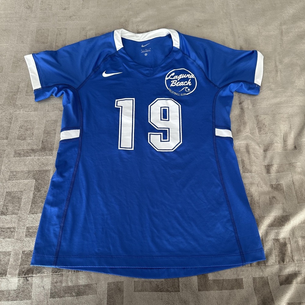 Laguna Beach Volleyball Jersey Womens Medium Blue Nike Club Team 19 Numbered
